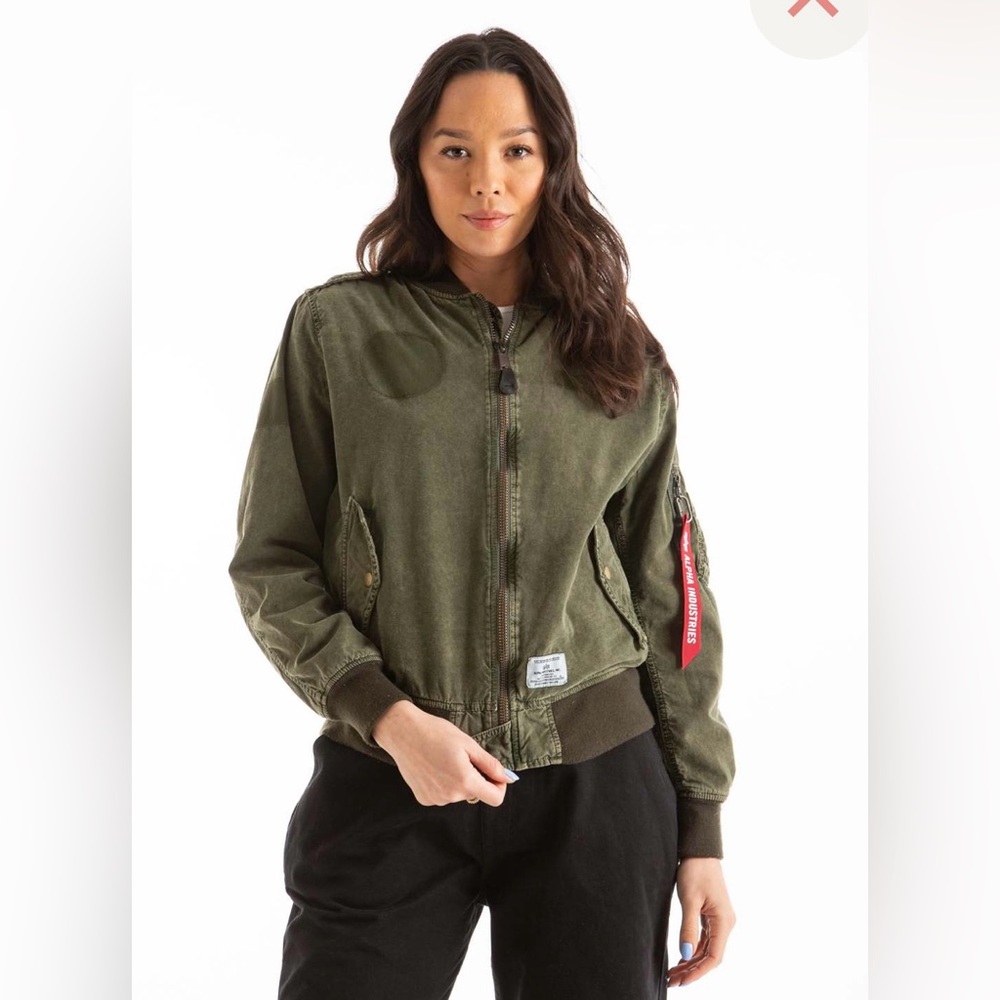 $250 free people Alpha Industries® L-2B rip-and-repair flight jacket S